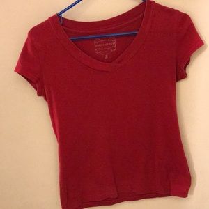 Red V-Neck 100% Cotton Top
